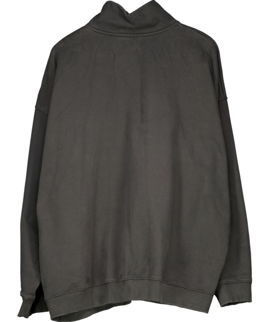 Adanola "a" Oversized Funnel Neck Zip Sweatshirt - Graphite Grey UK XXL