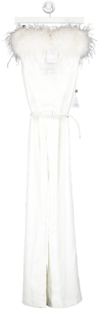 Nadine Merabi White Colette Jumpsuit UK 8