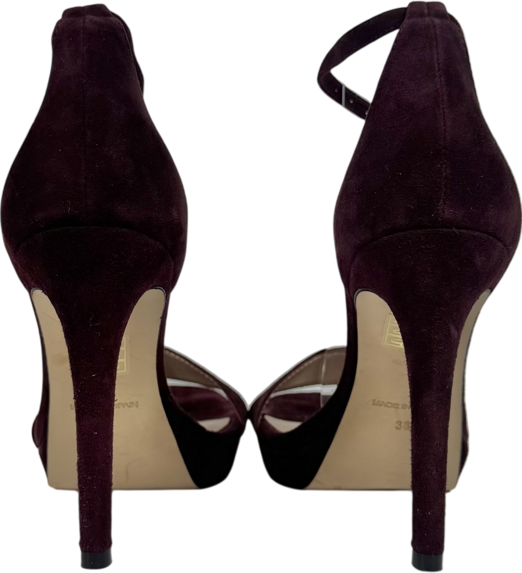 Karen Millen Red Florence Heeled Sandals Burdgundy UK 5 EU 38 👠