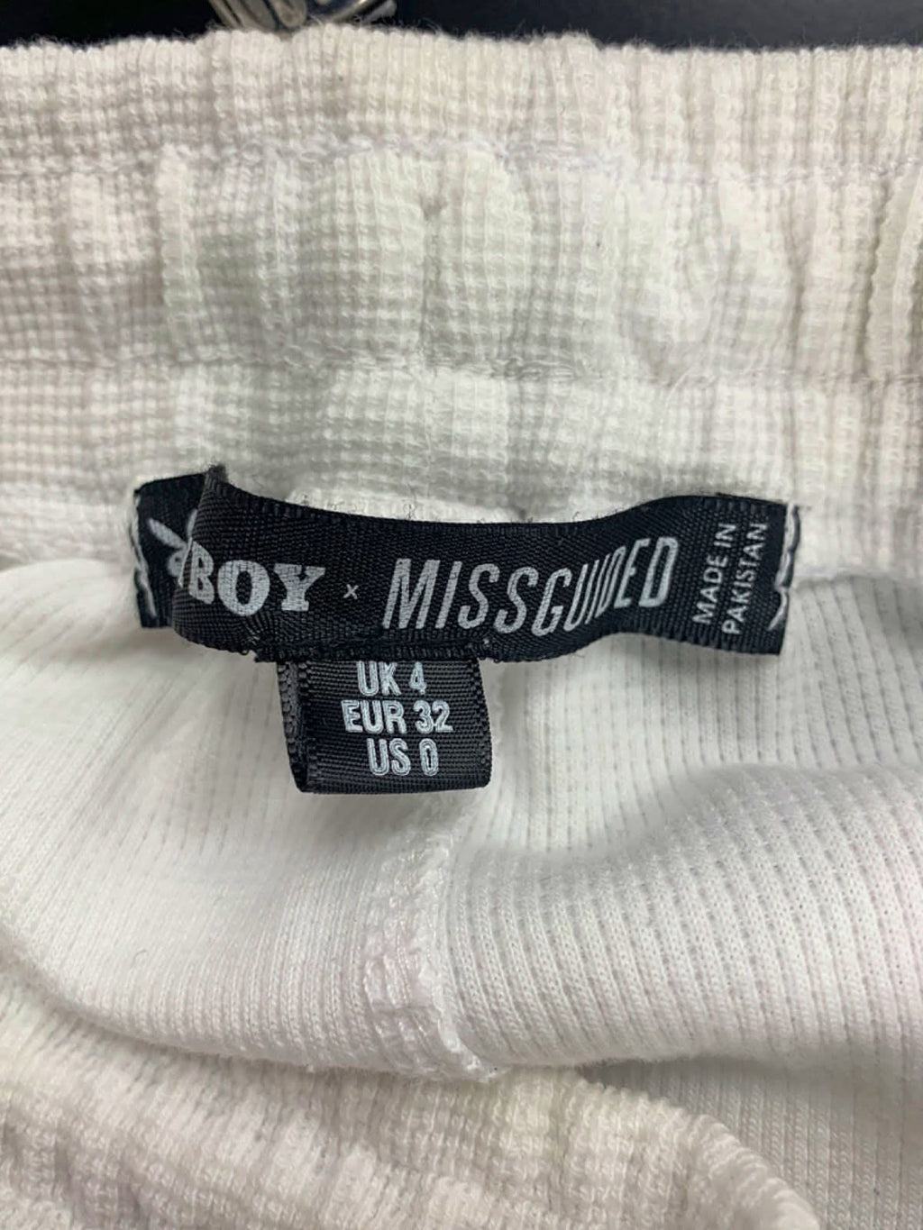 Playboy White Drawstring Jogger Pants UK 4