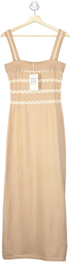 Indi Luxe Beige Maxi Dress UK L