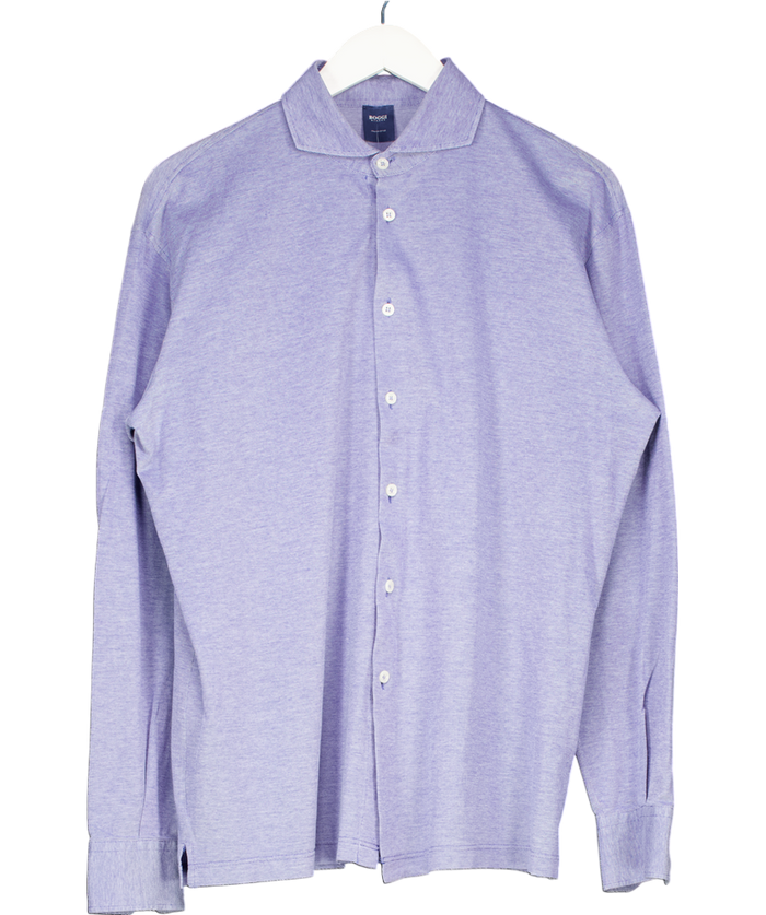 Boggi Blue Cotton Long Sleeve Shirt UK L