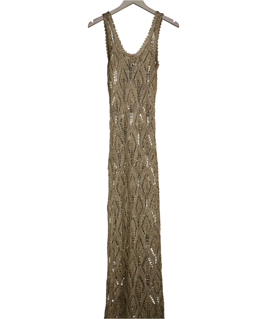 River Island Metallic Knit Maxi Dress UK S/M