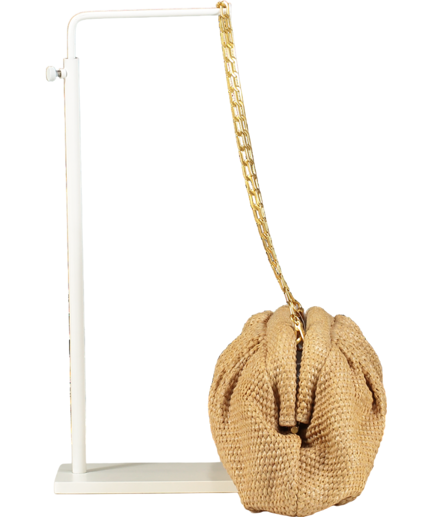 REISS Beige Gia Raffia Clutch Bag In Natural