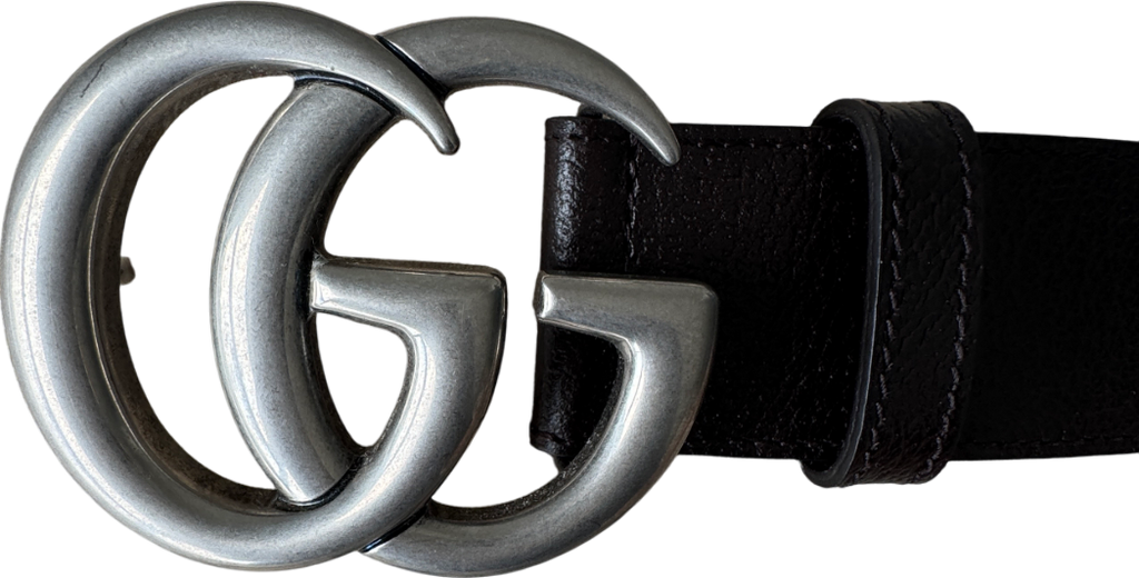 GUCCI Dark Brown Leather GG Marmont Wide Belt Sz 90cm/36" W30