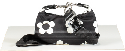 GCDS Black and White Daisy Banana mini neck bag