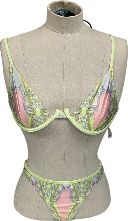 Peace and Love Green Printed Underwired Bikini UK 6