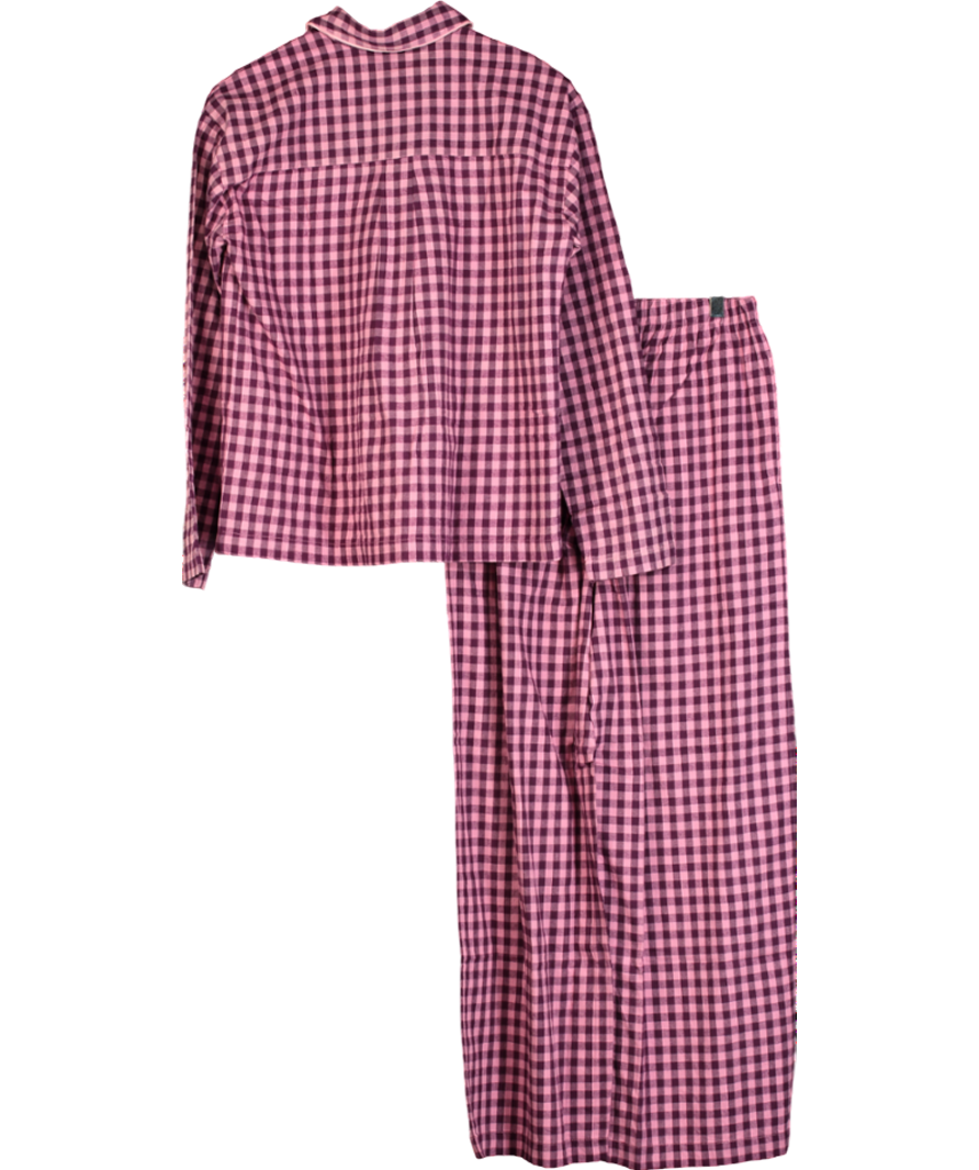 HUSH Pink Luella Cosy Ultra soft Brushed Cotton Viscose Gingham Pyjamas UK M