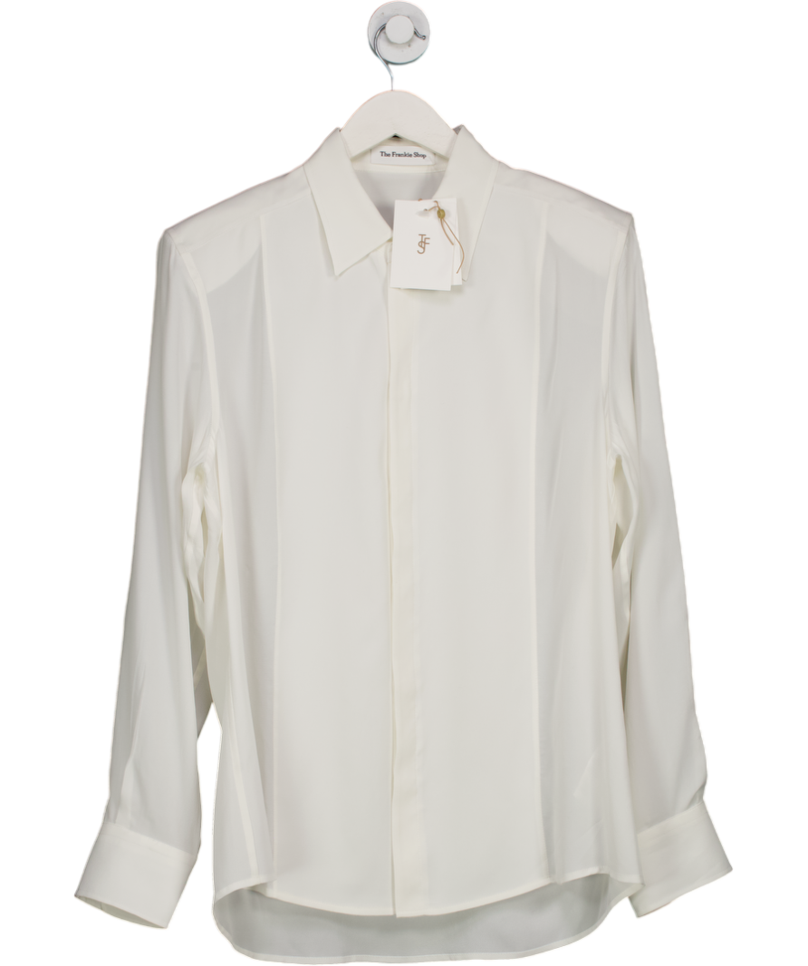 The Frankie Shop White Sophie Silky Padded Shirt UK L