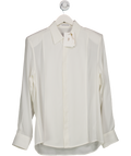 The Frankie Shop White Sophie Silky Padded Shirt UK L