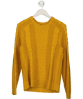 TALBOTS Yellow Chunky Cable Knit Crewneck Sweater UK L
