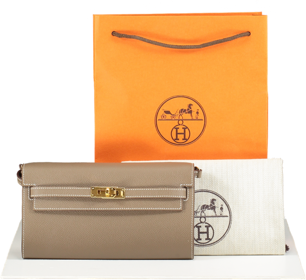 Hermès Kelly To Go Etoupe Epsom Gold Hardware BOX FRESH