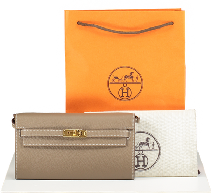 Hermès Kelly To Go Etoupe Epsom Gold Hardware BOX FRESH