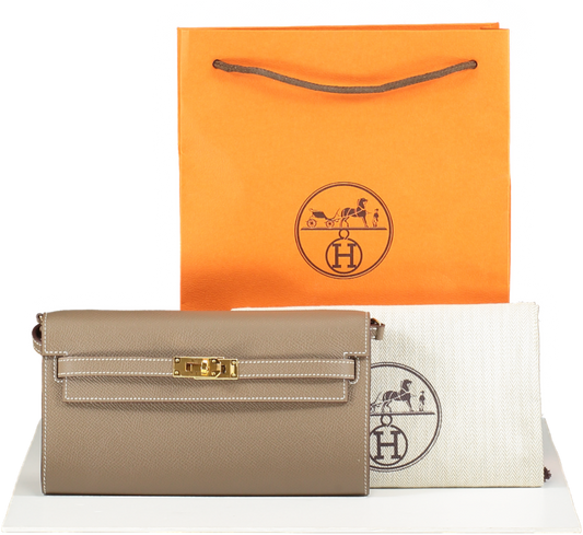 Hermès Kelly To Go Etoupe Epsom Gold Hardware BOX FRESH