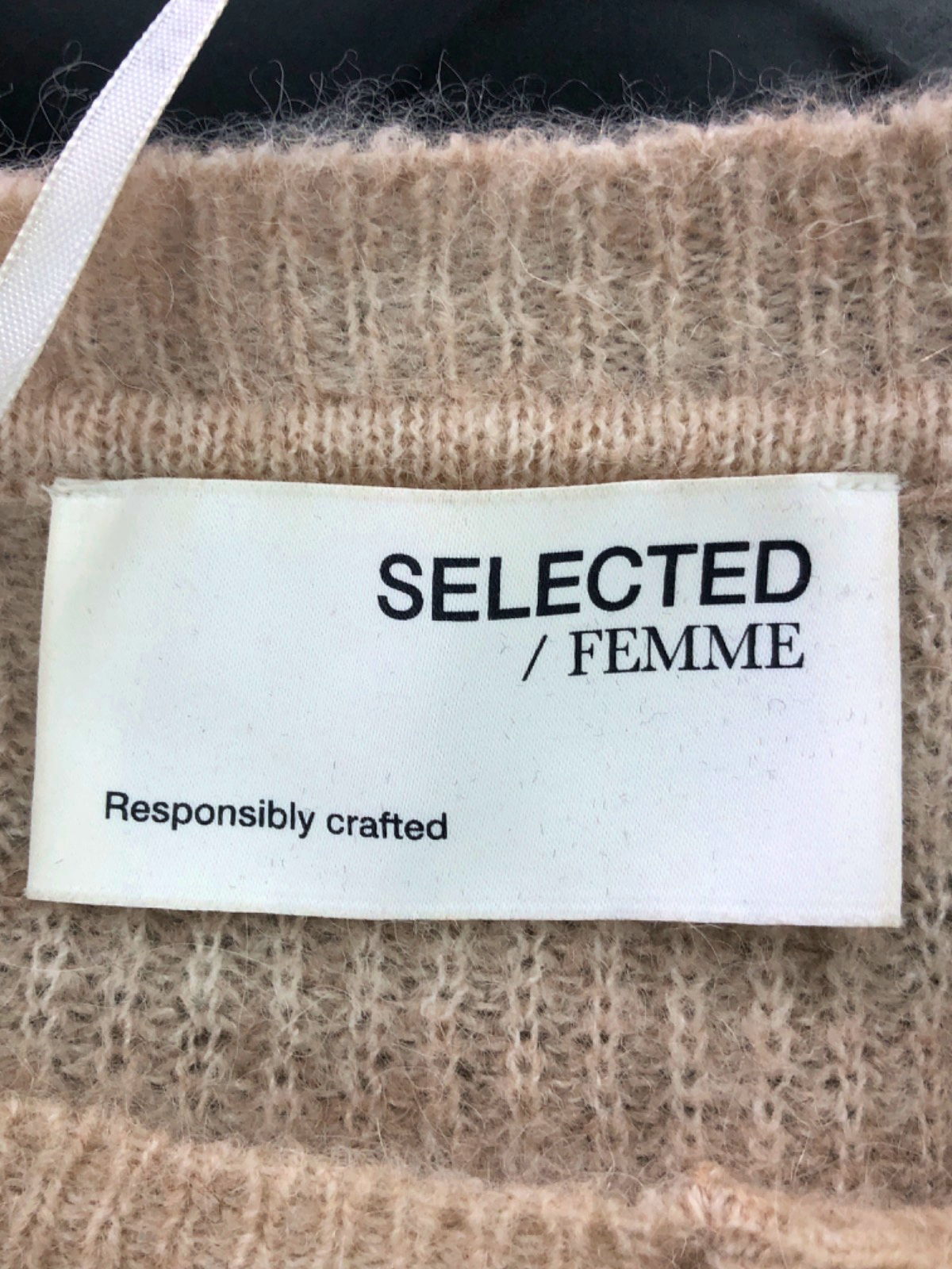 Selected Femme Beige LULU LS Knit Short Cardigan UK XS