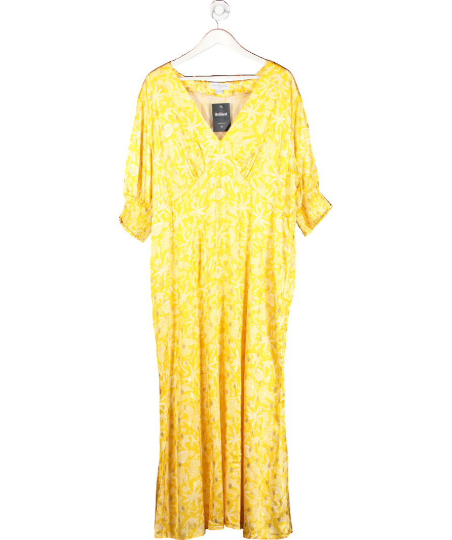 Never Fully Dressed Yellow May Satin Dress UK 24