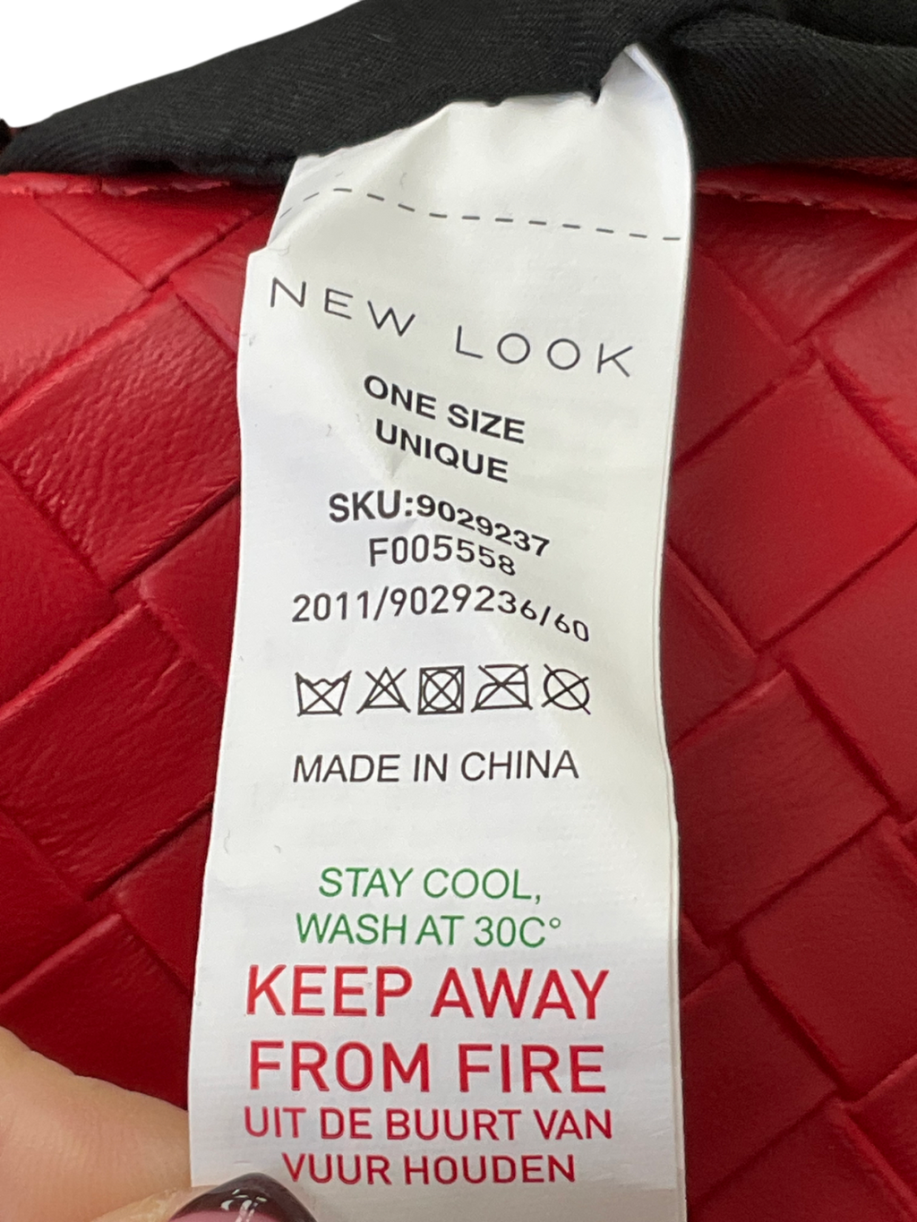 New Look Red Woven Leather Look Mini Top Handle Bag