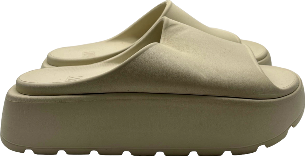 Zara Beige Platform Sliders UK 5