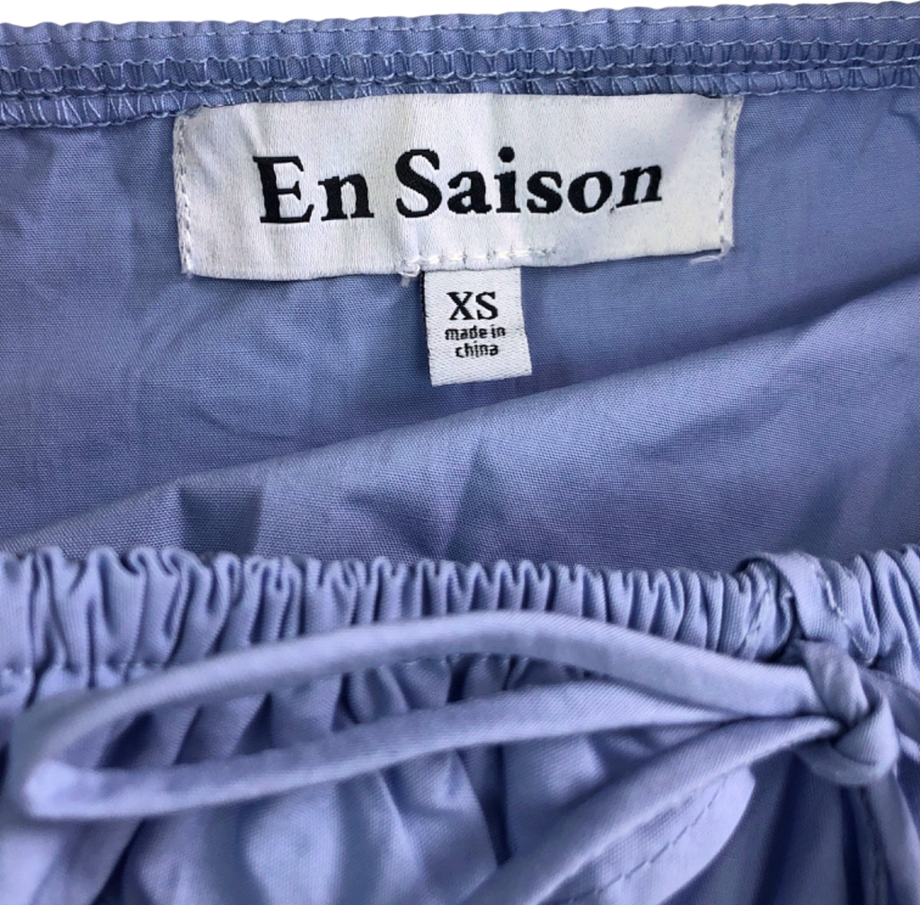 En Saison Blue Puff Sleeve Mini Dress UK XS