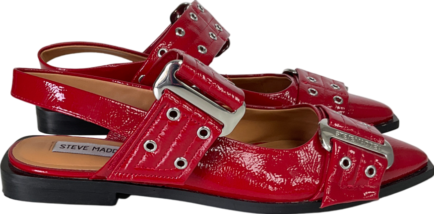STEVE MADDEN Grand Ave Sandal Red Patent UK 6 EU 39 👠