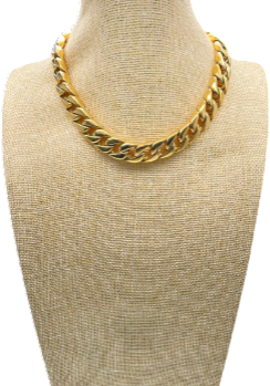By Anisa Sojka Metallic Yellow Gold 18k Plated Chunky Chain Necklace