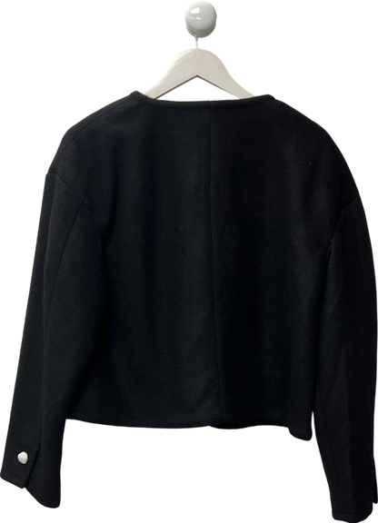 Next Black Textured Boucle Jacket With Wool UK 8