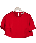 4th & Reckless Dara Red Satin Cropped Top UK 8