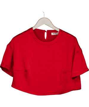4th & Reckless Dara Red Satin Cropped Top UK 8