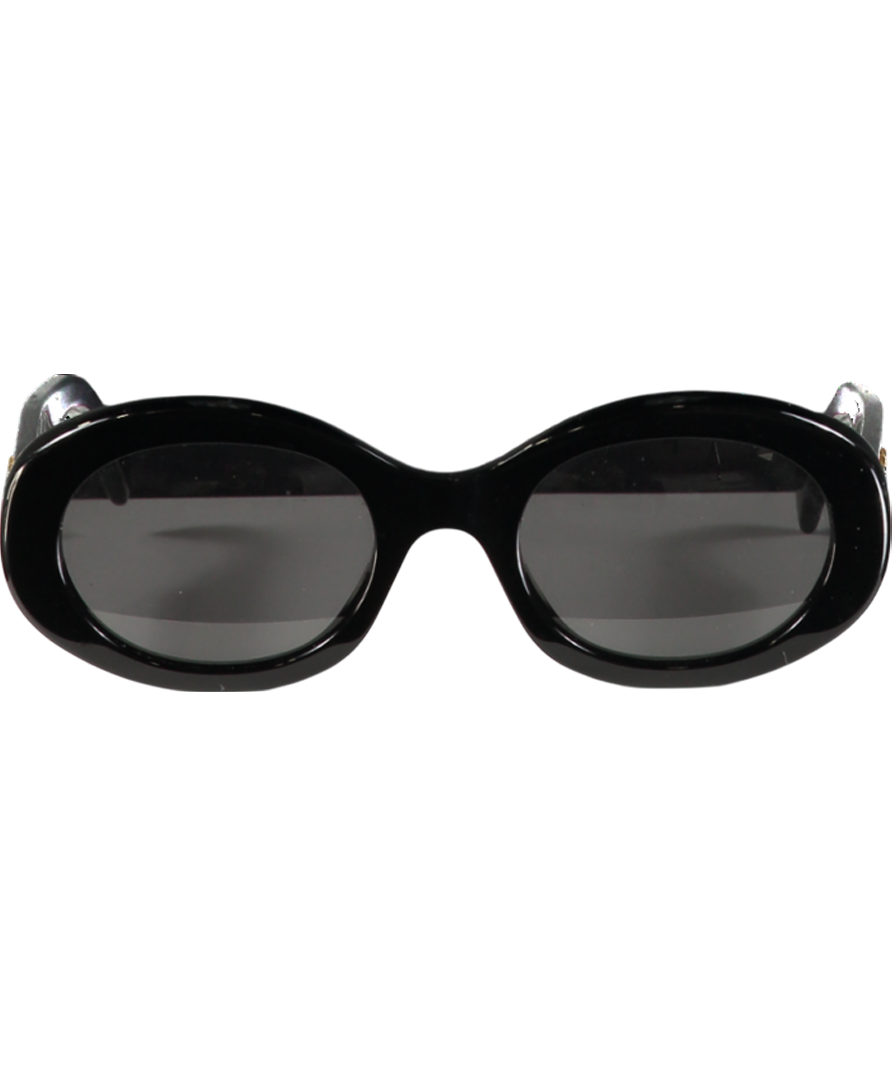 Celine Black / Gold Triomphe oval-frame acetate sunglasses in Case