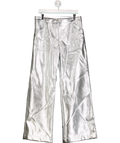 LAAGAM Silver Vegan Leather Studio54 Wide leg Trousers UK XL