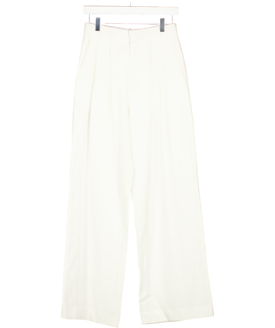 Marcela London White Bailie Tailored Trousers Ivory UK S