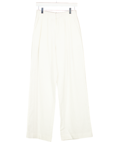 Marcela London White Bailie Tailored Trousers Ivory UK S