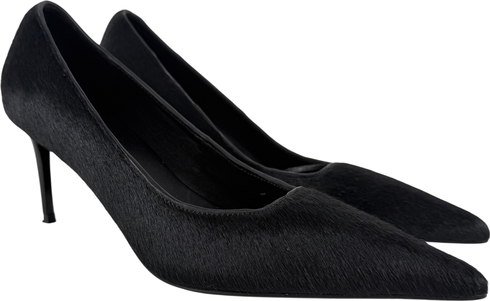 M&S x 16ARLINGTON Black  Pony Hair Stiletto Heels UK 5 EU 38 👠