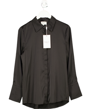 LAW & CO Choklate Camille Satin Shirt Black UK L