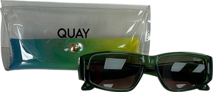 QUAY Deep Green Frame / Brown Lens Sunglasses in case