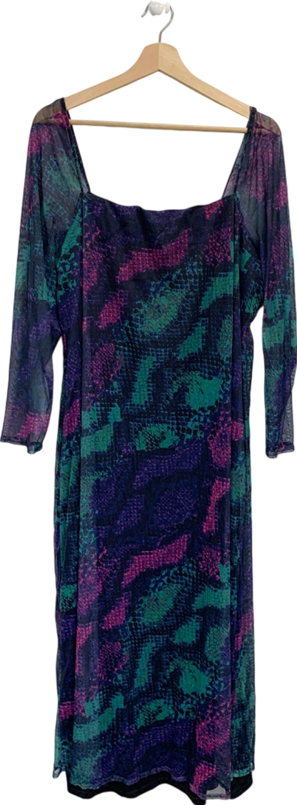 Simply Be Multicolour Snake Print Off-Shoulder Dress UK 24