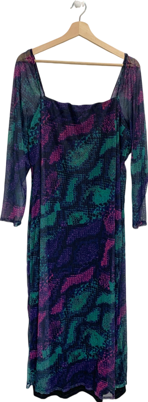 Simply Be Multicolour Snake Print Off-Shoulder Dress UK 24