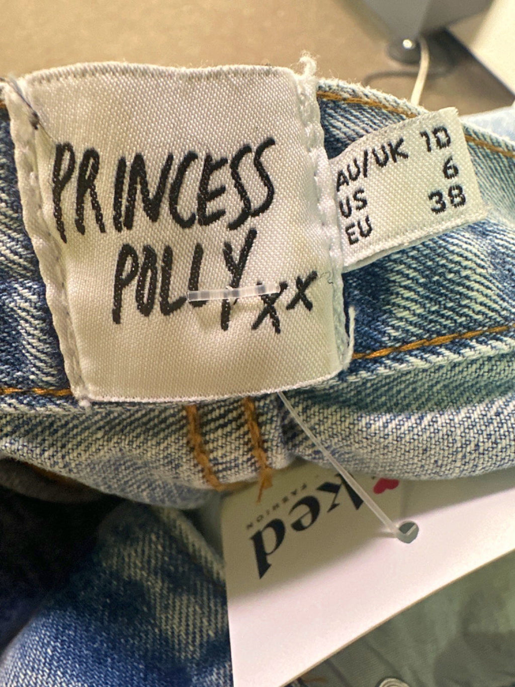 Princess Polly Light Blue Denim Jeans UK 10