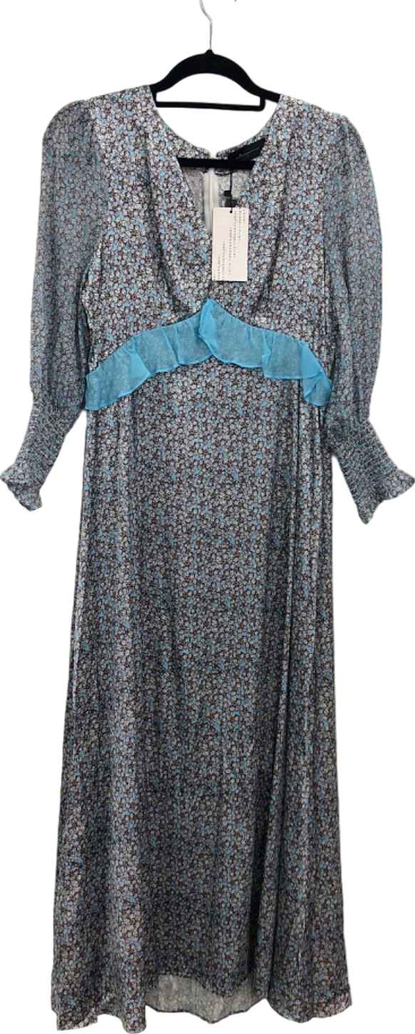 Jessica Russel Flint Blue Floral Print Dress UK S