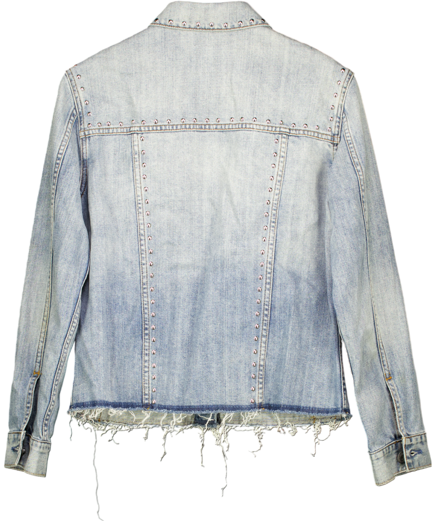 Rails Blue Knox Studded Denim Shirt Jacket With Studs UK S