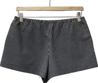 ZARA Black Check Shorts With Ties UK S