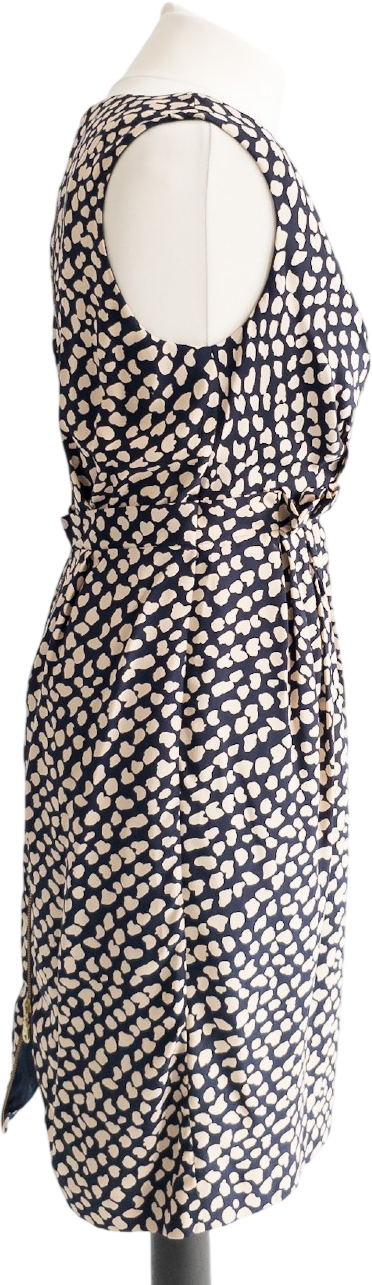 Whistles Navy Blue Ellie Animal Printed Dress UK 8
