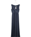 Halston Heritage Blue Navy Pleated Maxi Dress Us2 UK 6