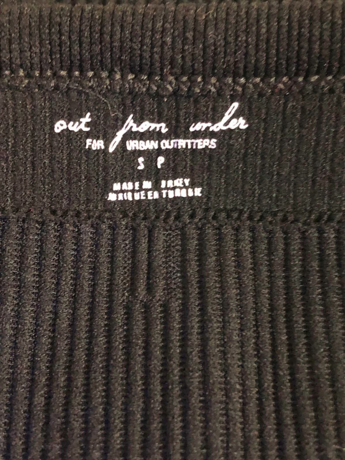 Out From Under Black Ribbed Crop Top UK S