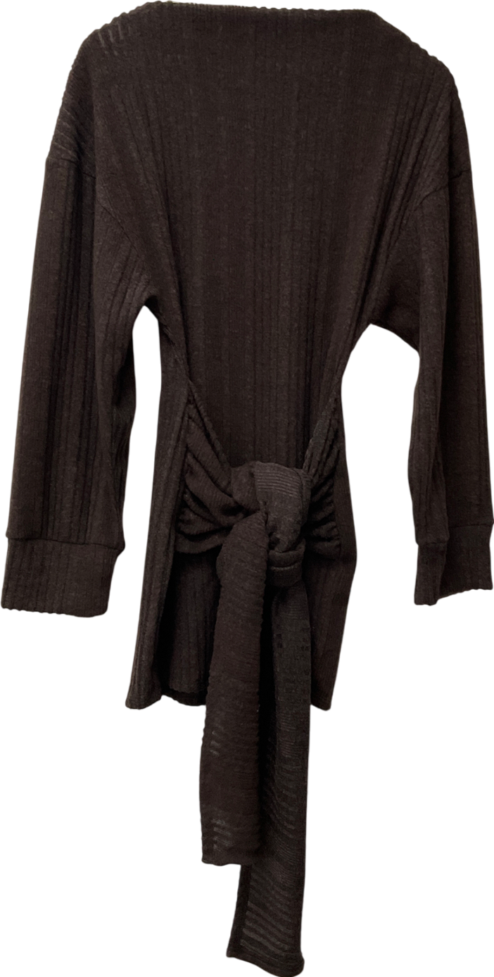 ASOS Brown Tie Waist Brushed Rib Mini Dress UK S