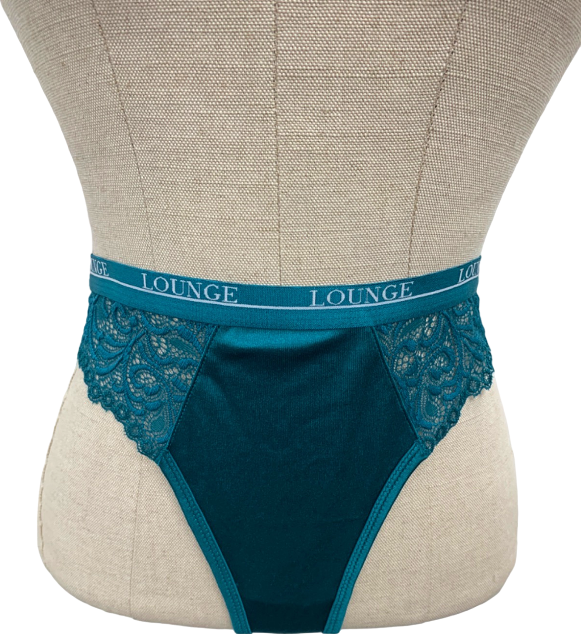 Lounge Teal Silk Balcony Knickers UK M