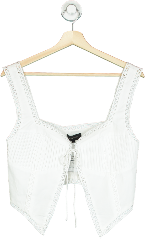 Majorelle White Cotton Lace trim kismet Top UK S