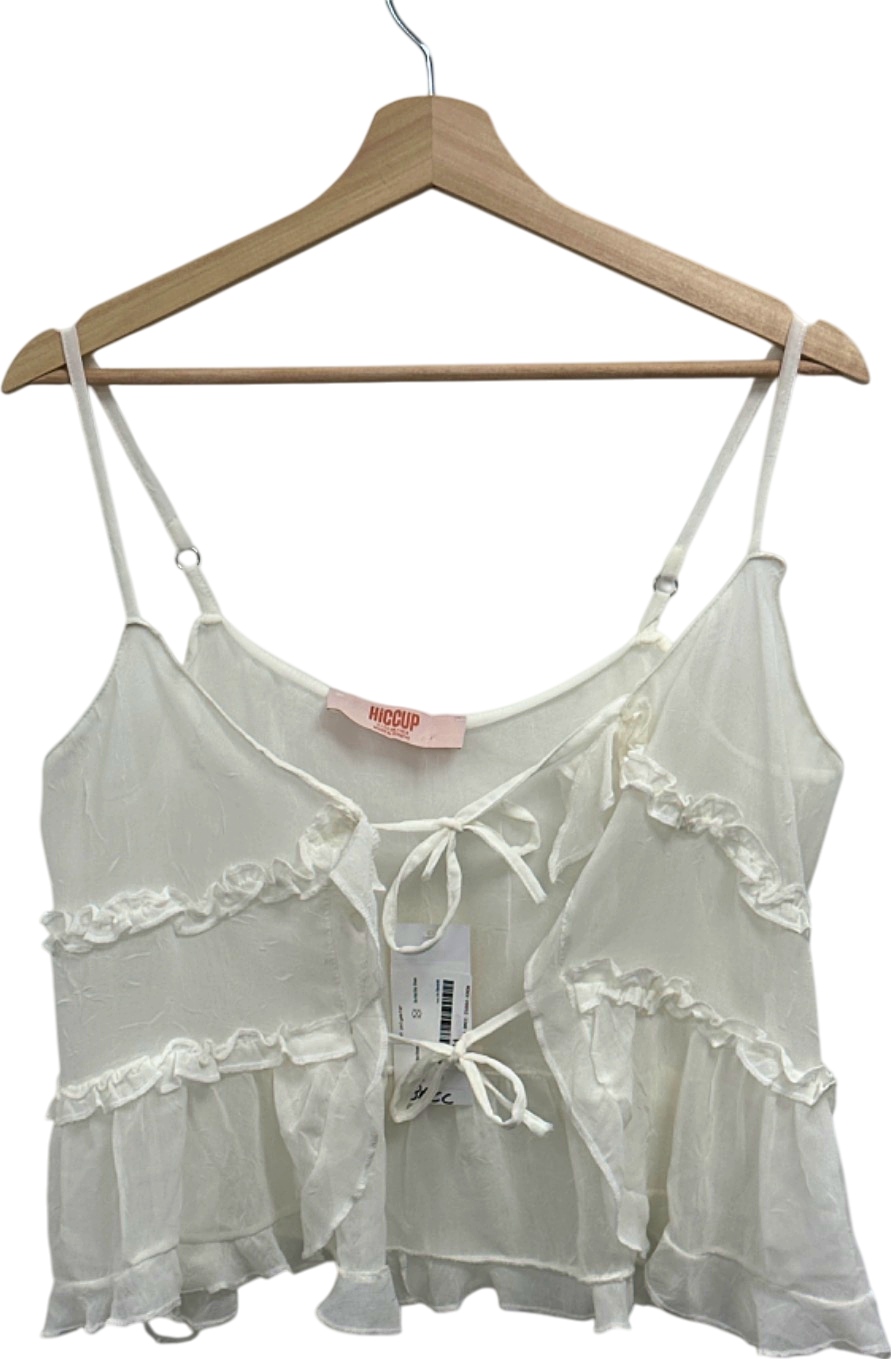 Hiccup White Ruffle Camisole Top UK 8