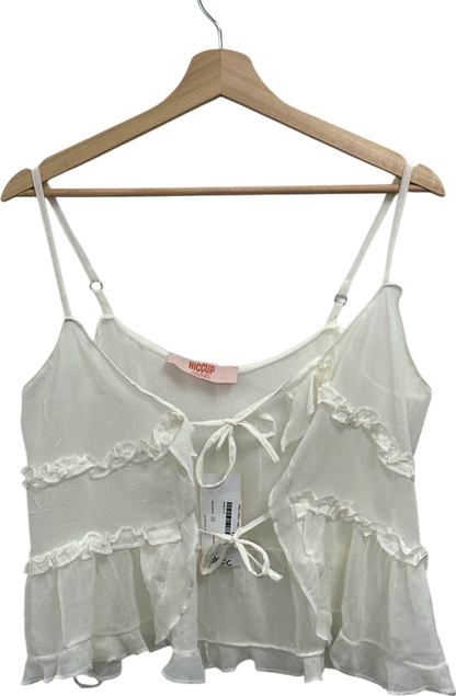 Hiccup White Ruffle Camisole Top UK 8