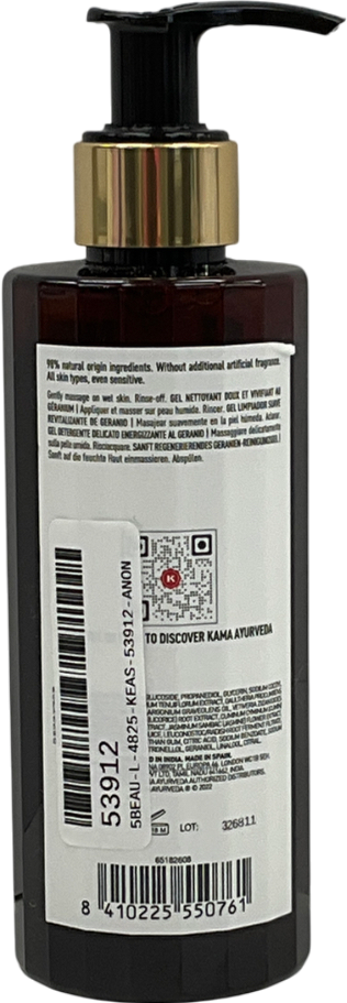 KAMA AYURVEDA Geranium Cleansing Gel 200ml